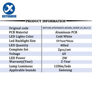Bandes de <span class=keywords><strong>Rétroéclairage</strong></span> LED pour <span class=keywords><strong>TV</strong></span> <span class=keywords><strong>Samsung</strong></span> 55NU, Pièces Détachées de <span class=keywords><strong>Réparation</strong></span>, <span class=keywords><strong>Prix</strong></span> de Gros - Product Image 2