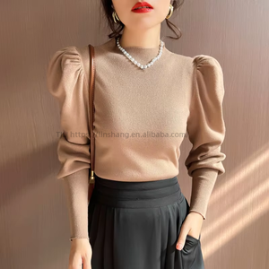 New Women's Lantern Sleeve Knit <b>Pullover</b> <b>Sweater</b> Fashion - Product Image 5