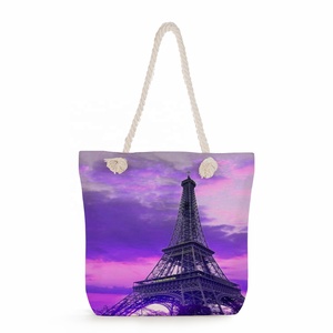Bolsas de Playa Personalizadas con Estampado de la Torre Eiffel, Lindas y con Dibujos Animados, Venta al Por Mayor de Fábrica - Product Image 6