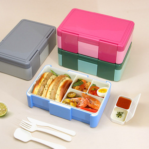 Lonchera de Plástico Personalizada al por Mayor de Fábrica Naike, Gran Capacidad, a Prueba de Fugas, Apta para Microondas, Lonchera Bento con Múltiples Compartimentos - Product Image 2