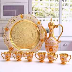 Commercio all'ingrosso <span class=keywords><strong>turco</strong></span> arabo caffè <span class=keywords><strong>teiera</strong></span> 6 tazze Set ghisa in metallo <span class=keywords><strong>per</strong></span> bere e decorazione della casa Vintage 27.5*17.5cm - Product Image 3