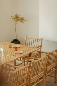 Silla de Bambú de Alta Calidad, Cómoda, Ecológica y Duradera, Diseño Europeo, 57x57x45/82cm, para Exteriores, Patio, Sala de Estar, Escuela - Product Image 4
