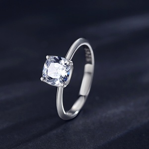 Bague de fiançailles Ada Jewelry en argent sterling S925, élégante et luxueuse, avec zircon de 1 carat pour <span class=keywords><strong>femme</strong></span>, cadeau pour la Saint-Valentin - Product Image 3