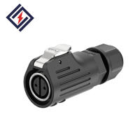Connecteur circulaire étanche LP12 de type soudable à montage inversé en PBT de qualité supérieure, 2 à 8 broches, pour écran d'affichage LED de contrôle industriel