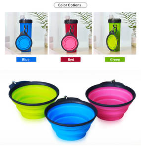 Çift kullanımlı taşınabilir katlanabilir köpek maması ve su bardağı açık içecek kase Pet arkadaşı - Product Image 6