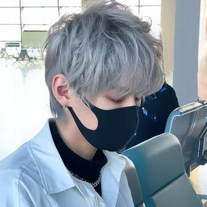 Perruque courte et droite pour homme en fibre Kanekalon, avec racine naturelle, perruque complète à couches pour toutes les formes de visage - Product Image 2