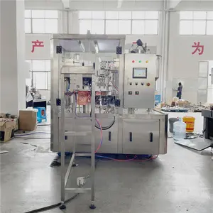 ZLD-2A kantong cerat kepala ganda otomatis penuh es krim minyak zaitun pemancung pengisi madu dan mesin capping dibuat di Cina