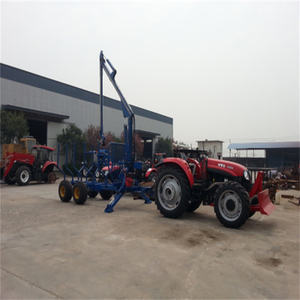 รถพ่วงบรรทุกไม้พร้อมเครนแขนยืดหยุ่นสำหรับจับไม้ - Product Image 3