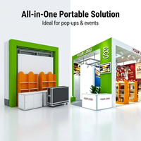 YTSF-I61 Stand d'exposition en bois personnalisé pour le sucre et le vin, avec écran LED et comptoir, montage facile, nettoyage facile, durable, usage commercial
