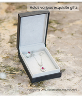 Boîte cadeau personnalisée avec logo, boîte à bijoux en cuir PU pour collier, boucles d'oreilles, bracelet, bague, accessoires pour cheveux