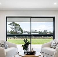 Australie Standard AS2047 maison salon porte coulissante chambre à coucher extérieur rupture thermique porte en verre d'aluminium insonorisé