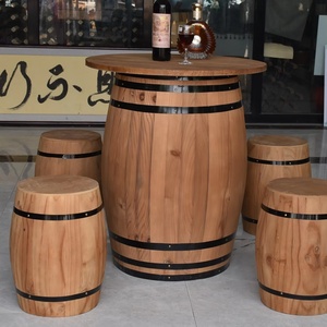 Muebles Comerciales de Alta Calidad, <span class=keywords><strong>Mesa</strong></span> Alta Redonda de Madera con Patas Metálicas para Cocina, Comedor, Restaurante - Product Image 6