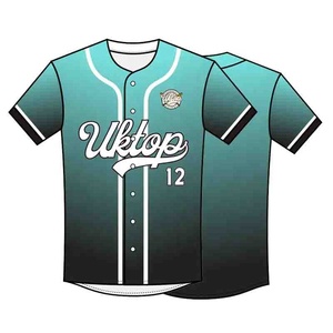 Kaus bisbol kustom kaus bisbol hitam kosong desain polos sublimasi bordir Logo kaus bisbol untuk pria - Product Image 1
