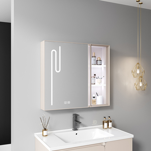 Tocadores de baño de acero inoxidable montados en la pared a prueba de agua estilo <span class=keywords><strong>crema</strong></span> colgante de pared lavabo de cerámica gabinete de baño - Product Image 6