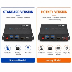 Commutateur KVM USB HDMI 4K60Hz 2x1 avec fonction de commutation par touches de raccourci, compatible Unix/Windows/<span class=keywords><strong>MacOSX</strong></span> - Product Image 2