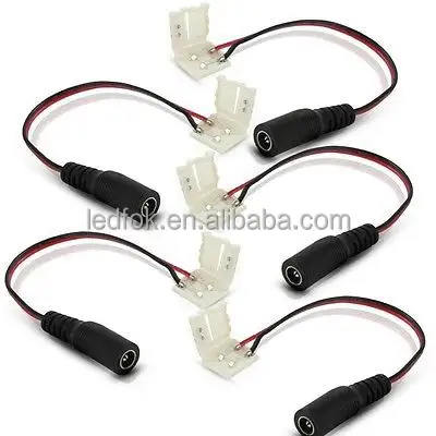 Enchufe de alimentación de CC de 8mm con conector de tiras LED flexibles 3528/5050 SMD
