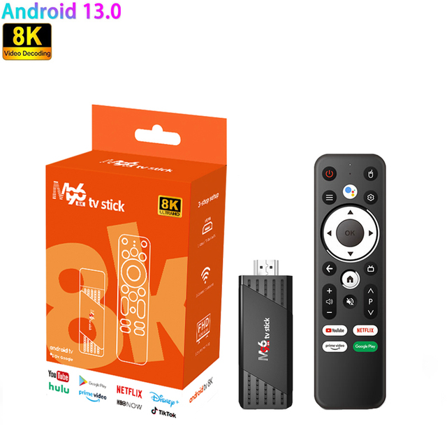 Tripsky Mini 8K TV Stick Android 13 WiFi 6 BT 5.0 TV Box Streaming Media Player 2GB 16GB Smart Android 13 Tv Stick