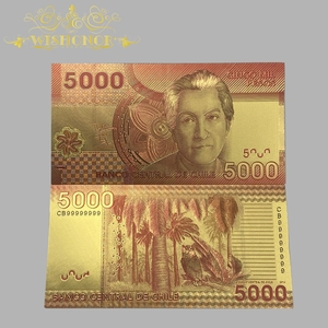 2026 5 Tipos de Billetes de Banco de Chile, Billete de <span class=keywords><strong>Peso</strong></span> en Oro de 24K para Colección - Product Image 6