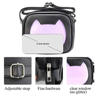 Sac bandoulière messager en cuir PU tendance avec fenêtre transparente en PVC pour affichage de badges, personnalisable avec logo, idéal pour les voyages
