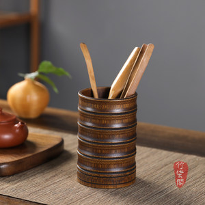 Bamboo <b>Tea</b> Ceremony Holder Cylinder Lacquered Bamboo Reusable <b>Tea</b> <b>Set</b> Accessories - Product Image 1