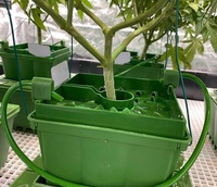 Pot carré en plastique vert de 4 pouces pour hydroponie, avec couvercle anti-goutte