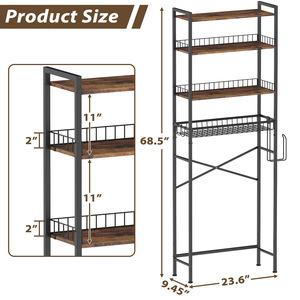 Estante de Almacenamiento para Inodoro de Diseño Moderno y Ecológico, de 4 Niveles Ajustables, Organizador de Baño, Ahorrador de Espacio - Product Image 3