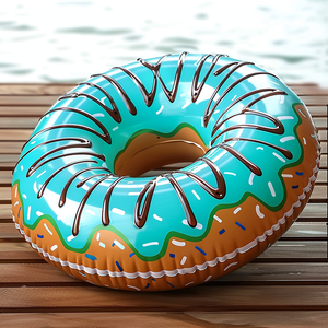 Flotteur gonflable de piscine de beignet d'anneau de bain de PVC des enfants faits sur commande pour des parties extérieures - Product Image 4