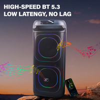 CQS-S6612 Haut-parleur 8 pouces avec éclairage LED RGB, chargement sans fil, design portable et poignée pour utilisation intérieure/extérieure