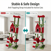 Griffoir pour chat XXL de luxe moderne multi-niveaux en bois écologique avec condo et perchoir, centre d'activités robuste pour grands chats d'intérieur