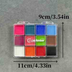 ชุดอุปกรณ์เพ้นท์ตัวเรืองแสงในที่มืด 12 สี สำหรับเด็ก สำหรับงานเทศกาล  รวมลายผีเสื้อ สิงโต ตัวตลก - Product Image 5
