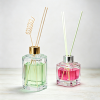 Décoration d'intérieur, diffuseurs d'aromathérapie carrés avec bouchon doré, 100 ml, 180 ml, flacon en verre, diffuseur de parfum à bâtonnets