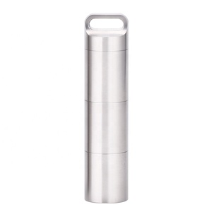 Al aire libre edc titanio medicina píldora caja de plata impermeable T4C drogas organizador pastillero - Product Image 5