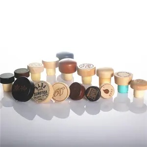 Bottle Cork Stopper Customized Luxury Wooden Bottle Stopper T Shape Gin Whiskey Spirits Whisky Bottle Synthetic Cork Stopper Wooden Vodka Cap