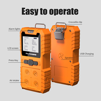 Detektor Gas Portabel, Monitor Gas 4 Jenis (H2S, O2, CO, dan LEL) dengan Alarm Gas Suara, Cahaya, dan Getaran