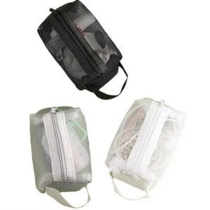New Style <b>Mini</b> Mesh Cosmetic Bag Coin Pencil Cable Charge <b>Storage</b> Bag Portable Travel Bag - Product Image 5
