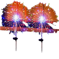 Lot de 2 lumières solaires LED en forme de feux d'artifice, 200 LED, télécommande, étanches IP44, lumières féériques en forme d'étoile, pour jardin, cour, mariage romantique, fête