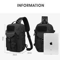 Ozuko 9737 Sac à bandoulière pour IPad Pro 11 pouces avec clavier, sac à dos léger résistant à l'eau pour voyage, travail, sport