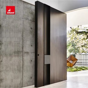 Alland Amerikaanse Veiligheid Luxe Villa Entree Guard Nieuwste Houten Enkele Hoofddeur Ontwerp Moderne Deuren Voor Huizen Exterieur - Product Image 2