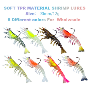 Señuelos de pesca marina luminosos de plomo con forma de camarón y camarón blando con anzuelo para salmón, bagre, marlín, lucio, bacalao y trucha de lago - Product Image 5