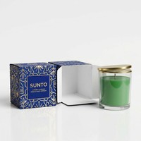 Boîte à bougies parfumées de luxe du Moyen-Orient, boîte cadeau rigide personnalisée avec fenêtre en feuille d'or pour les marques de bougies haut de gamme