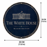 Plaque en métal vintage Maison Blanche Washington, enseigne murale rétro, affiche de voyage, héritage américain