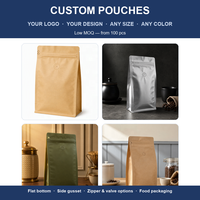 Sacs en BOPP Mylar personnalisés, pochettes en papier kraft, emballage alimentaire pour café en grains, boissons, avec impression personnalisée, certification ISO9001