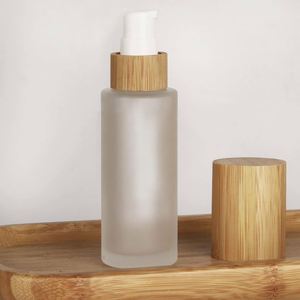 20ml 50ml Amber Empty Atomizer Spray Perfume Glass Bottles Eco-friendly Skin Care Serum Packaging <b>Container</b> <b>Bamboo</b> Lids - Product Image 3