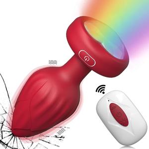 Uzaktan Kumandalı Silikon Su Geçirmez Unisex Vibratör Kalp Şeklinde LED Işıklı Elektrikli Anal <span class=keywords><strong>Plug</strong></span> - Product Image 3