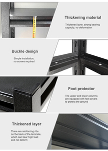Étagère de rangement en acier à 6 niveaux sans boulons, légère, réglable, pour garage, étagère industrielle pour sous-sol, cuisine - Product Image 2