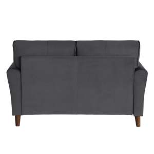 DB Comfort Loveseat con tapicería de terciopelo gris Marco de madera maciza Detalle de mechones Opción de muebles de sala de estar modernos - Product Image 5
