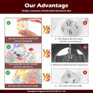 7 조각 K9 크리스탈 유리 다면체 무지개 주사위 세트 핸드 컷 다이아몬드 D6 D20 로고 원석 DND 게임을위한 직접 미국 창고 - Product Image 3