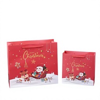 Sacs fourre-tout de Noël et du Nouvel An 2026 à motif de dessin animé, sacs en carton pour emballage cadeau avec poignées torsadées, impression sérigraphique, recyclables, pour bougies artisanales