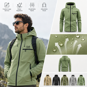 Custom Logo Outdoor <b>Jacket</b> Waterproof Windbreaker Breathable Hooded Hiking Camping Travel Softshell <b>Rain</b> <b>Jacket</b> <b>Men</b> - Product Image 1