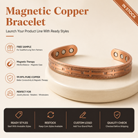 Joyería Magnética de Cobre Puro, Joyería de Terapia Magnética, Brazalete de Cadena de Triple Hilera Vintage para Venta al por Mayor y Suministro de Marca Personalizada